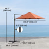 8.5FT Offset Patio Umbrella with 360° Rotation, Outdoor Cantilever Roma Parasol Hanging Sun Shade Canopy Shelter with Cross Base, Orange