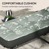 Outdoor Lounge Chair with Padded Cushion, Folding Reclining Patio Garden Chair with Recline Back, Footrest, for Poolside, Patio, Grey