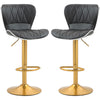 Counter Height Bar Stools Set of 2, Adjustable Height Bar Chairs with Swivel Seat, PU Leather Upholstery