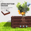 4' x 4' x 1' Raised Garden Bed Galvanized Steel Planter Box for Vegetables, Flowers, Herbs, Dark Brown Wood Effect