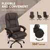 6-Point Vibration Massage Chair, Height Adjustable Reclining Computer Chair with Retractable Footrest, Brown
