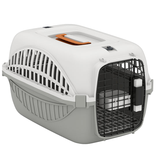 Airline Approved Pet Carrier for Mini Dogs and Cats with Steel Wire Door, Water Bowl, for Car, Airplane, Outdoor