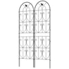 Set of 2 Metal Garden Trellis, Decorative Trellis Panels, Bird Design, 19.7