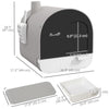 Cat Litter Box with Lid, Removable Tray, Scoop, Filter, Light Grey