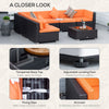 7 Pieces Patio Furniture Set, Rattan Conversation Set Garden Wicker Sofa Set with Washable Cushions and Coffee Table, for Deck Balcony Yard, Orange