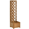 Raised Garden Bed Wood Planter with Trellis for Vine Climbing, 16