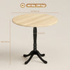 Dining Table for 2-4 People, Modern Round Kitchen Table with Pedestal Steel Base, 80cm, Natural Wood and Black