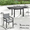 7 Pieces Outdoor Dining Set, Aluminum Patio Table and Chairs Set for 6 with Extendable Tabletop and Stackable Chairs