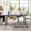 Soozier 5' x 2.5' Mini Ping Pong Table with Professional UV Treated Tabletop, Foldable Table Tennis Table with Adjustable Feet and Net for Outdoor and Indoor, Blue