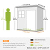 7' x 4' Galvanised Steel Outdoor Storage Shed, Garden Shed with Window, Lockable Wide Door and Air Vents