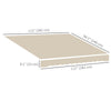 9' x 8' Outdoor Sunshade Canopy Awning Cover, Retractable Awning Fabric Replacement, UV Protection, Beige