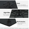 9.7ft Offset Patio UmbrellaCantilever Parasol with Crank Handle, 8 Ribs and Cross Base for Outdoor, Sun Shade, Black