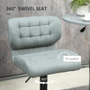 Swivel PU Leather Barstools Set of 2 Adjustable Bar Stools with Footrest Back for Kitchen Counter Dining Room Grey