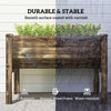 Wooden Raised Garden Plant Stand Outdoor Tall Flower Bed Box with Hooks, 48