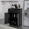 Bathroom Cabinet, Bathroom Storage Cabinet with 2 Drawers, Adjustable Shelf for Living Room, Entryway, Black