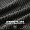 3 Seater Sofa with Wide Seat, Corduroy Couch with Deep Seat, Spring Cushion, Dark Grey