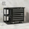 7-Drawer Rolling Tool Chest with Detachable Side Shelf, Lockable Tool Cabinet Box Organizer with Wheels, Black