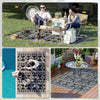 Reversible Outdoor RV Rug, Patio Floor Mat, 6' x 9' Plastic Straw Rug for Backyard, Deck, Beach, Camping, Black & Grey