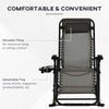 2 in 1 Adjustable Zero Gravity Reclining Lounge Chair Garden Recliner and Rocker Foldable Sun Lounger Napping Seat w/ Headrest & Tray Grey