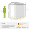 4.5' x 6' Plastic Garden Storage Shed with Latch Door, Vents, Sloped Roof