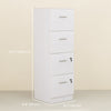 Vertical Filing Cabinet with Lock, 4 Drawer File Cabinet with Adjustable Hanging Bar for A4 and Letter Size, White