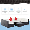 7Pcs Outdoor Rattan Wicker Sofa Patio Sectional Furniture Set w/ Coffee Table Cushioned Seat Garden w/ Cushion