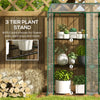 Portable Mini Greenhouse Green House with 3 Tier Shelves, Reinforced Cover, Roll-up Doors, 56.3