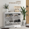 Shoe Storage Cabinet with 4 Flip Drawers and Adjustable Shelves, Narrow Shoe Cabinet for 20 Pairs of Shoes, White