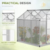 6' x 10' x 6.4' Walk-in Garden Greenhouse Polycarbonate Panels Plants Flower Growth Shed Cold Frame Outdoor Portable Warm House Aluminum Frame, Clear