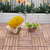 27 Pcs Wood Interlocking Deck Tiles, 12 x 12in Outdoor Flooring Tiles for Indoor and Outdoor Use, Tools Free Assembly, Brown