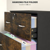 2 Drawer File Cabinet with Lock, Office Filing Cabinet, Hanging Bar for Letter Size, Home Office, Rustic Brown