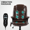 Reclining Massage Office Chair, Executive Office Chair with High Back, Swivel Wheels, Dark Brown