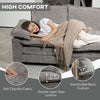 Sofa Couch with Chaise Lounge, Chenille L-shaped Couch with Double-layer Seat Cushion for Living Room, Grey