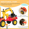 3 in 1 Kids Ride On Excavator Toy with 6 Wheels, Bulldozer with Controllable Cargo Trailer & Easy Pedal Controls