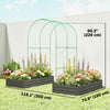 Metal Raised Garden Bed with Trellis, Galvanized Garden Bed Kit Outdoor Garden Box with Trellis, Dark Grey