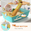 3 Tiers Hamster Cage for Gerbil, Dwarf Hamster with Tunnels, Water Bottle, Exercise Wheel, 18