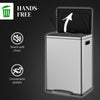 2 x 20 Liter Garbage Bin, Stainless Steel Garbage Can with Soft-Close Lid and Removable Inner Buckets, Silver
