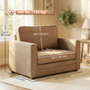 Accent Chair, Velvet-feel Fabric Armchair with Wide Seat, Spring Cushion, Solid Wood legs