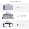 13' x 10' Patio Gazebo Canopy with 2-Tier Polyester Roof, Vented Mesh Sidewall & Strong Aluminum Frame