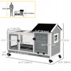 Rabbit Cage with Wheels, Ramp, Run, Tray for Indoor Outdoor, Suitable for Rabbit, Guinea Pig, Grey