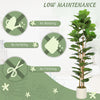 6FT Artificial Fiddle Leaf Fig Tree, Fake Potted Tree with Solid Wood Trunks and Lifelike Leaves for Indoor Decor, Green