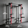 Soozier Foldable Power Cage, Space-Saving Power Rack with Pull-Up Bar, Cable Pulley System, 1540 lbs Capacity