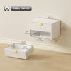Set of 2 Wall Mounted Bedside Tables, Floating Nightstands with Fluted Drawer and Open Shelf for Bedroom, White