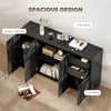 Kitchen Sideboard Storage Cabinet, Modern Coffee Bar with Push-Open Design and 2 Drawers for Living Room, White