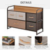 5-Bin Dresser Storage Tower Cabinet Organizer Unit, Easy Pull Fabric Bins with Metal Frame for Bedroom