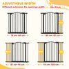 Extra Tall Dog Gate with Door, Pressure Fit, Auto Close, Double Locking for Doorways Hallways Stairs, 29