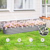 7.9 x 2 x 1ft Galvanized Raised Garden Bed Kit, Metal Planter Box with Safety Edging, Silver