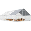 Metal Chicken Coop with Water- and UV-Protection Cover for Backyard Hen, Duck, Rabbit, 32.8' x 9.8' x 6.4'
