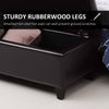 Storage Ottoman Bench, Foot Rest with Solid Wood Legs, 51 Inches PU Leather Storage Chest for Living Room