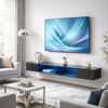 TV Stand with RGB LED Lights, Entertainment Center with Open Shelves for 75 Inch TV